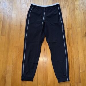 Athleta Pants 6 Black Brooklyn Jogger Stripe‎ Lightweight Zip Pocket Travel